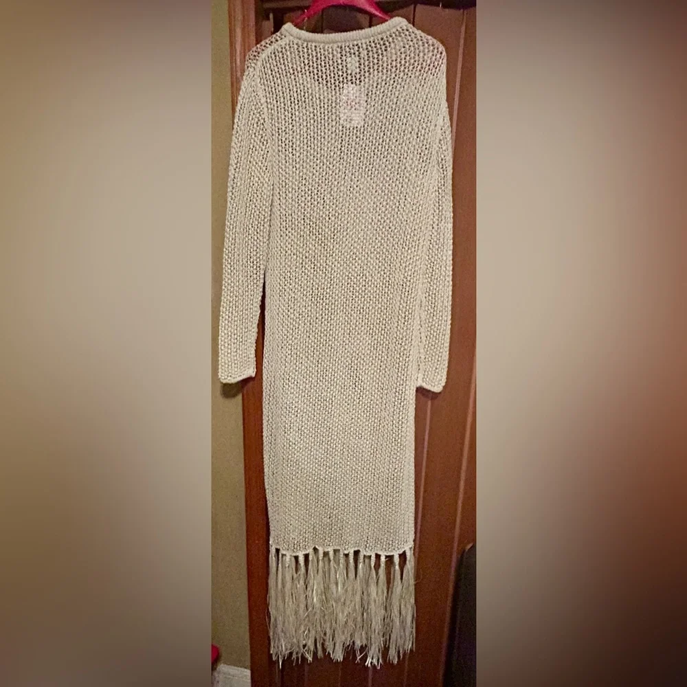 H&M Crochet look Dress beige NWT SOLD OUT SIZE XL - Picture 9 of 11